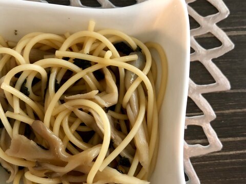 【火不要で弁当穴埋めパスタ】舞茸バター醤油